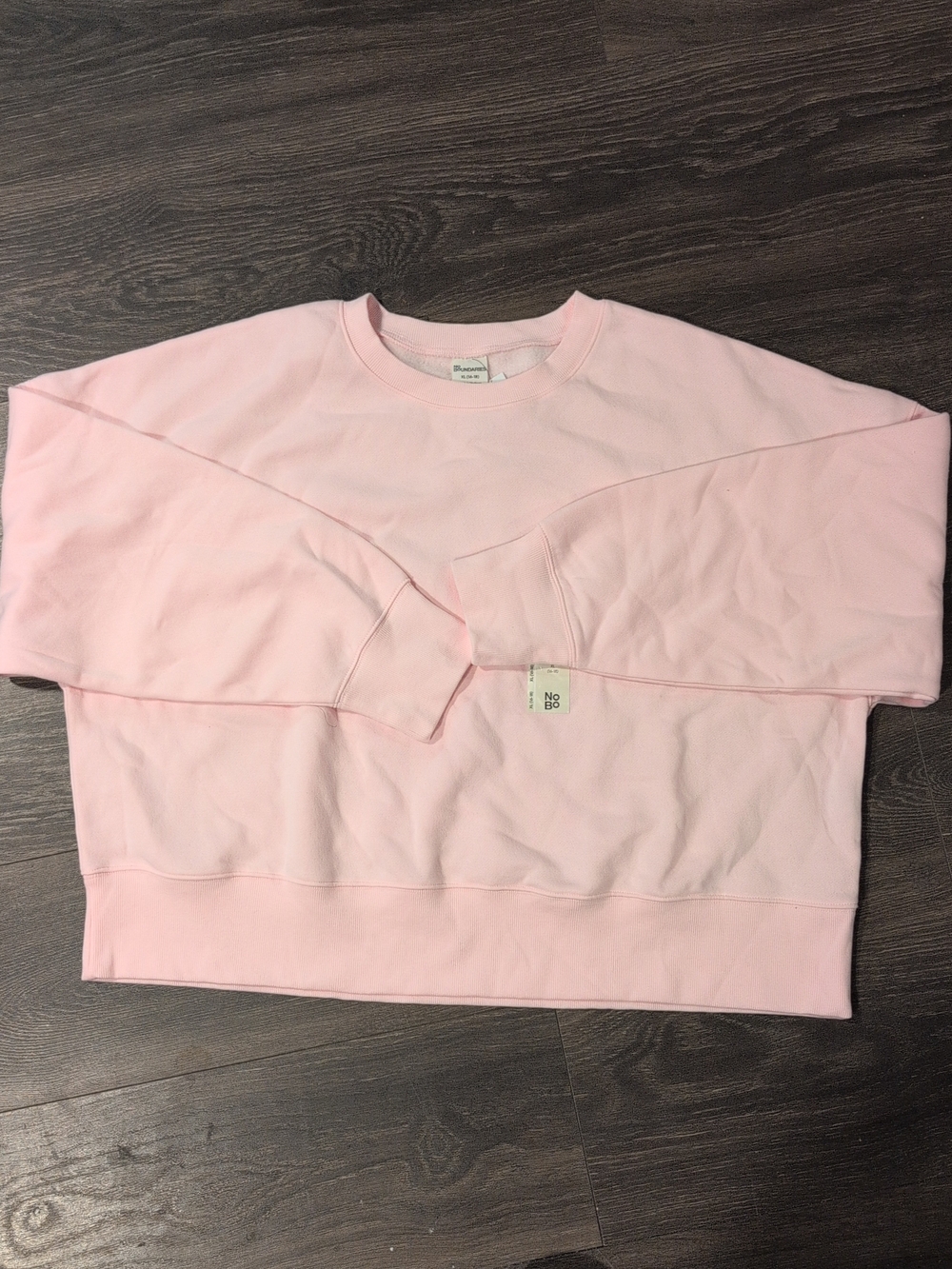 No Boundaries Pink Cropped Boxy Drop Sleeves Sweatshirt Size XL 16-18 NWT